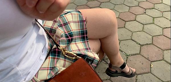  Schoolgirl caught in the park! She walks with the butt plug and fucks herself with a vibrator! - CreamySofy